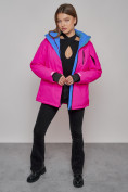 Оптом Горнолыжная куртка женская зимняя розового цвета 05R в Екатеринбурге, фото 16