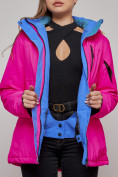 Оптом Горнолыжная куртка женская зимняя розового цвета 05R в Казани, фото 8