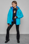 Оптом Горнолыжная куртка женская зимняя синего цвета 05S в Екатеринбурге, фото 8