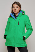Оптом Горнолыжная куртка женская зимняя зеленого цвета 05Z в Екатеринбурге, фото 2