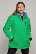 Оптом Горнолыжная куртка женская зимняя зеленого цвета 05Z в Казани, фото 3