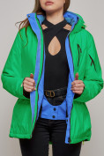 Оптом Горнолыжная куртка женская зимняя зеленого цвета 05Z в Казани, фото 8