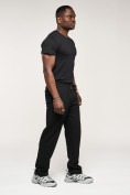 Оптом Брюки штаны спортивные с карманами мужские черного цвета 061Ch в Казани, фото 3