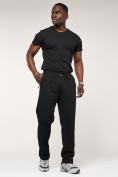 Оптом Брюки штаны спортивные с карманами мужские черного цвета 061Ch, фото 6