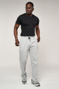 Оптом Брюки штаны спортивные с карманами мужские светло-серого цвета 061SS, фото 16