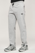 Оптом Брюки штаны спортивные с карманами мужские светло-серого цвета 061SS, фото 11