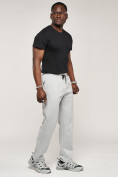 Оптом Брюки штаны спортивные с карманами мужские светло-серого цвета 061SS, фото 2