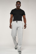 Оптом Брюки штаны спортивные с карманами мужские светло-серого цвета 061SS, фото 8