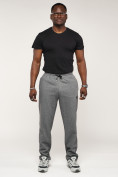 Оптом Брюки штаны спортивные с карманами мужские серого цвета 061Sr