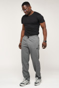Оптом Брюки штаны спортивные с карманами мужские серого цвета 061Sr в Екатеринбурге, фото 2