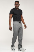 Оптом Брюки штаны спортивные с карманами мужские серого цвета 061Sr в Екатеринбурге, фото 3