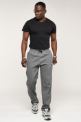 Оптом Брюки штаны спортивные с карманами мужские серого цвета 061Sr в Екатеринбурге, фото 4
