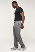 Оптом Брюки штаны спортивные с карманами мужские серого цвета 061Sr, фото 6