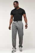Оптом Брюки штаны спортивные с карманами мужские серого цвета 061Sr, фото 8
