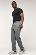Оптом Брюки штаны спортивные с карманами мужские серого цвета 061Sr, фото 9