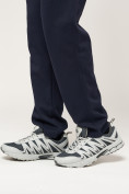 Оптом Брюки штаны спортивные с карманами мужские темно-синего цвета 061TS, фото 12