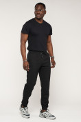 Оптом Брюки джоггеры спортивные с карманами мужские черного цвета 062Ch, фото 2