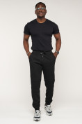 Оптом Брюки джоггеры спортивные с карманами мужские черного цвета 062Ch, фото 4