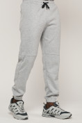 Оптом Брюки джоггеры спортивные с карманами мужские светло-серого цвета 062SS, фото 14