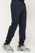 Оптом Брюки джоггеры спортивные с карманами мужские темно-синего цвета 062TS в Перми, фото 6