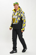 Оптом Горнолыжный костюм анорак мужской желтого цвета 077027J в Казани, фото 3