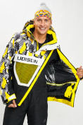 Оптом Горнолыжный костюм анорак мужской желтого цвета 077027J в Казани, фото 9
