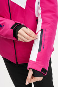 Оптом Горнолыжный костюм женский розового цвета 077030R в Казани, фото 10