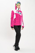 Оптом Горнолыжный костюм женский розового цвета 077030R, фото 4