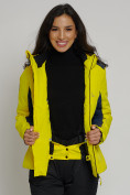 Оптом Горнолыжный костюм женский желтого цвета 077033J в Казани, фото 15