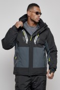 Оптом Горнолыжная куртка мужская УЦЕНКА черного цвета 0816Ch
