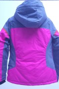 Оптом Горнолыжная куртка женская УЦЕНКА малинового цвета 0817M, фото 4
