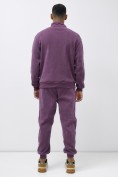 Оптом Олимпийка мужская демисезонная на флисе УЦЕНКА фиолетового цвета 0873F, фото 5
