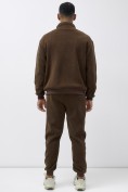 Оптом Олимпийка мужская демисезонная на флисе УЦЕНКА коричневого цвета 0873K, фото 5