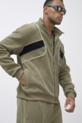 Оптом Олимпийка мужской демисезонный на флисе УЦЕНКА хаки цвета 0875Kh