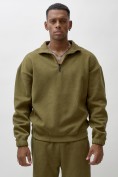Оптом Олимпийка мужской демисезонный на флисе УЦЕНКА хаки цвета 0876Kh