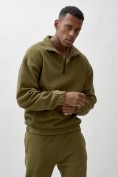 Оптом Олимпийка мужской демисезонный на флисе УЦЕНКА хаки цвета 0876Kh, фото 2