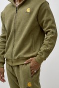 Оптом Олимпийка мужская демисезонная на флисе УЦЕНКА хаки цвета 0877Kh, фото 4