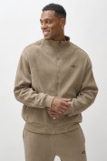 Оптом Олимпийка мужской демисезонный на флисе УЦЕНКА бежевого цвета 0879B