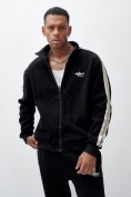 Оптом Олимпийка мужской демисезонный на флисе УЦЕНКА черного цвета 0879Ch, фото 2