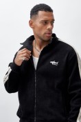 Оптом Олимпийка мужской демисезонный на флисе УЦЕНКА черного цвета 0879Ch, фото 5
