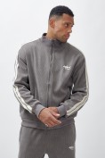 Оптом Олимпийка мужской демисезонный на флисе УЦЕНКА серого цвета 0879Sr