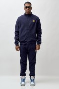 Оптом Брюки мужские демисезонные на флисе УЦЕНКА темно-синего цвета 0881TS, фото 3
