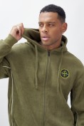 Оптом Олимпийка мужской демисезонный на флисе УЦЕНКА хаки цвета 0891Kh, фото 5