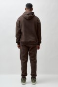 Оптом Олимпийка мужская демисезонная на флисе УЦЕНКА коричневого цвета 0892K, фото 8