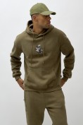 Оптом Олимпийка мужская демисезонная на флисе УЦЕНКА хаки цвета 0892Kh, фото 2