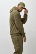 Оптом Олимпийка мужская демисезонная на флисе УЦЕНКА хаки цвета 0892Kh, фото 4