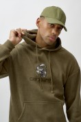 Оптом Олимпийка мужская демисезонная на флисе УЦЕНКА хаки цвета 0892Kh, фото 6