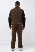 Оптом Олимпийка мужская демисезонная на флисе УЦЕНКА коричневого цвета 0893K, фото 3