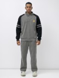 Оптом Олимпийка мужская демисезонная на флисе УЦЕНКА серого цвета 0893Sr