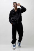 Оптом Брюки мужские демисезонные на флисе УЦЕНКА черного цвета 0896Ch, фото 6
